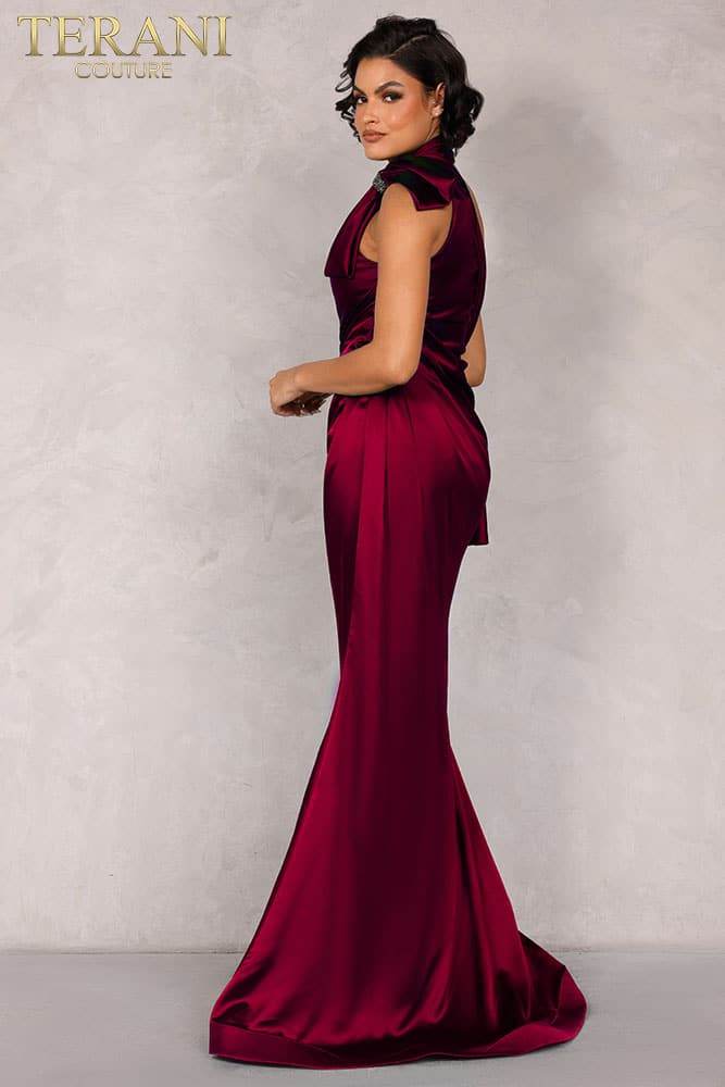 Emerald, Orange Long Charmeuse Prom Dress - 2112P4313
