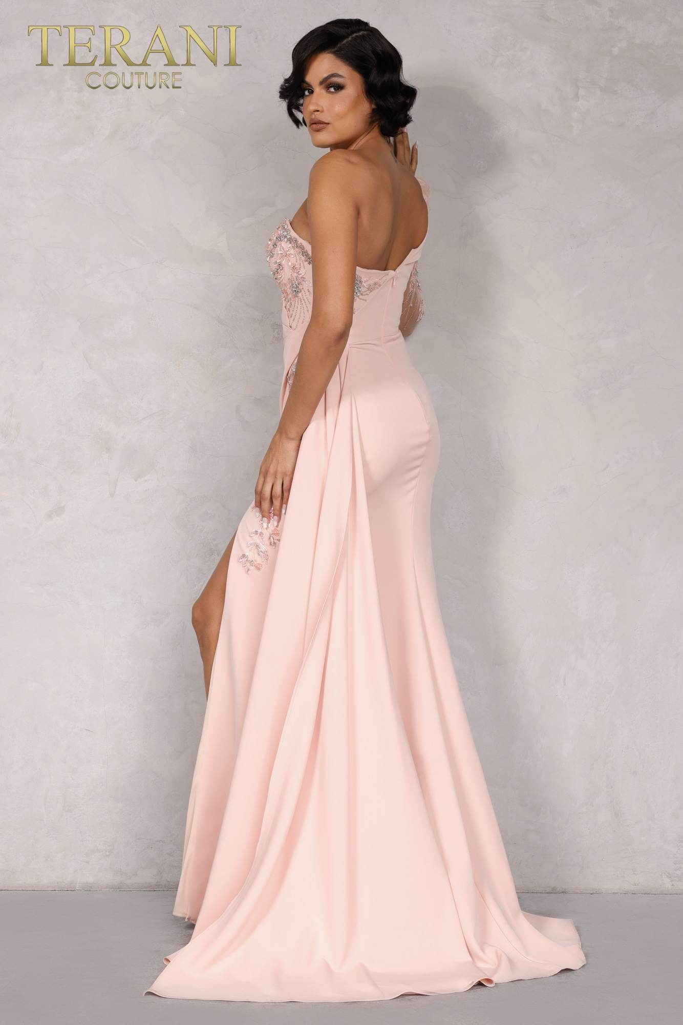 Blush,emerald, Red Long 2 Way Stretch Evening Dress - 2214e0164