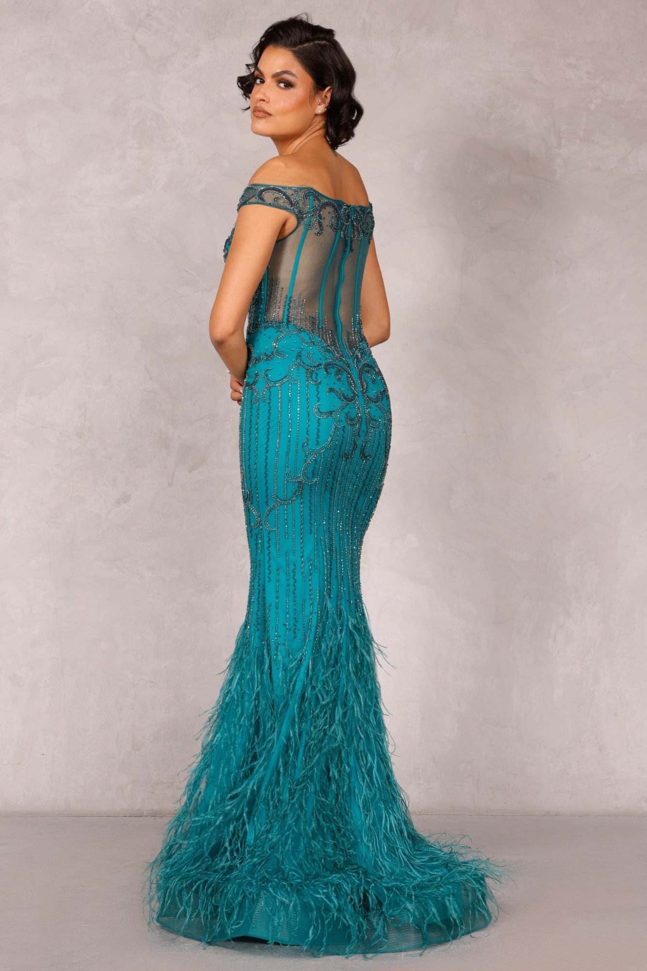 Emerald Long Lace Pageant Dresses 2022 Dress - 2214GL0113