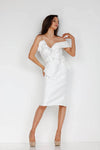 Navy Short Stretch Mikado Cocktail Dress - 2221C0333