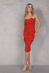Red Short 2 Way Stretch Satin Cocktail Dress - 2221C0334