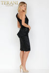 One Shoulder Black Cocktail Dress- 231C0211