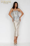 Strapless 3D Floral Cocktail Dress- 231C0212