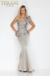 Mermaid Dress with ruffled one shoulder sleeve- 231E0251