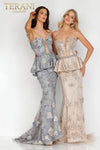 Strapless Peplum Tiered Mermaid Dress - 231E0307