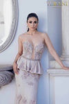 Strapless Peplum Tiered Mermaid Dress - 231E0307