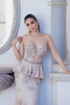 Strapless Peplum Tiered Mermaid Dress - 231E0307