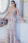 Strapless Peplum Tiered Mermaid Dress - 231E0307