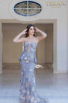 Strapless Peplum Tiered Mermaid Dress - 231E0307