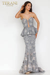 Strapless Peplum Tiered Mermaid Dress - 231E0307
