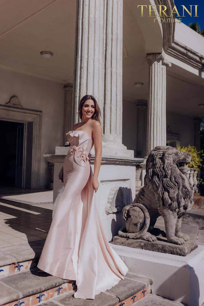 Strapless Formal Mermaid Dress with Train - 231E0308