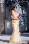 Sleeveless Mermaid Gown with Feather Details- 231E0314