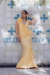 Sleeveless Mermaid Gown with Feather Details- 231E0314