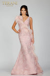 Sleeveless Mermaid Gown with Feather Details- 231E0314