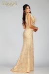 Sleeveless Mermaid Gown with Feather Details- 231E0314