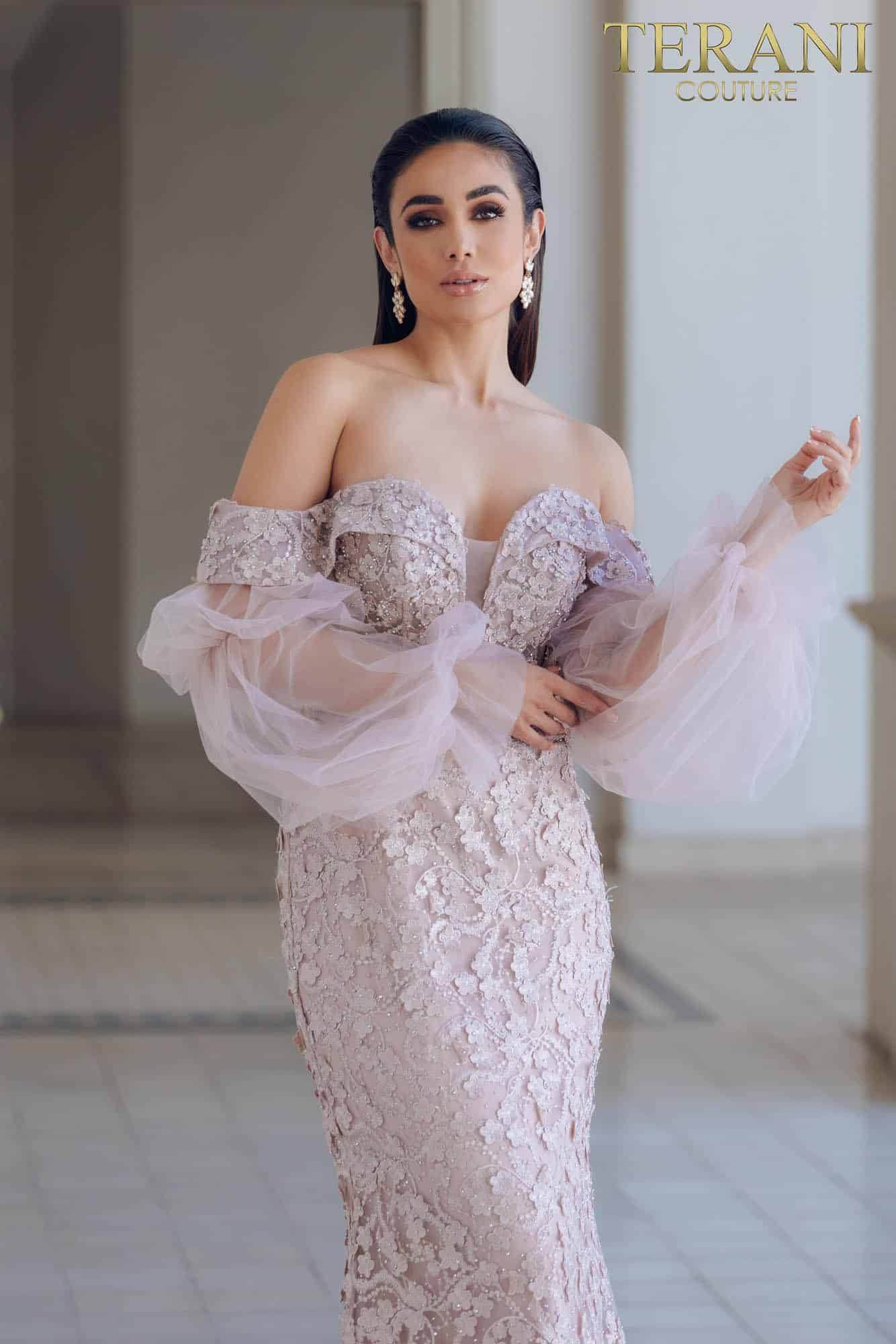 Long Evening Mermaid Lace Dress- 231E0515