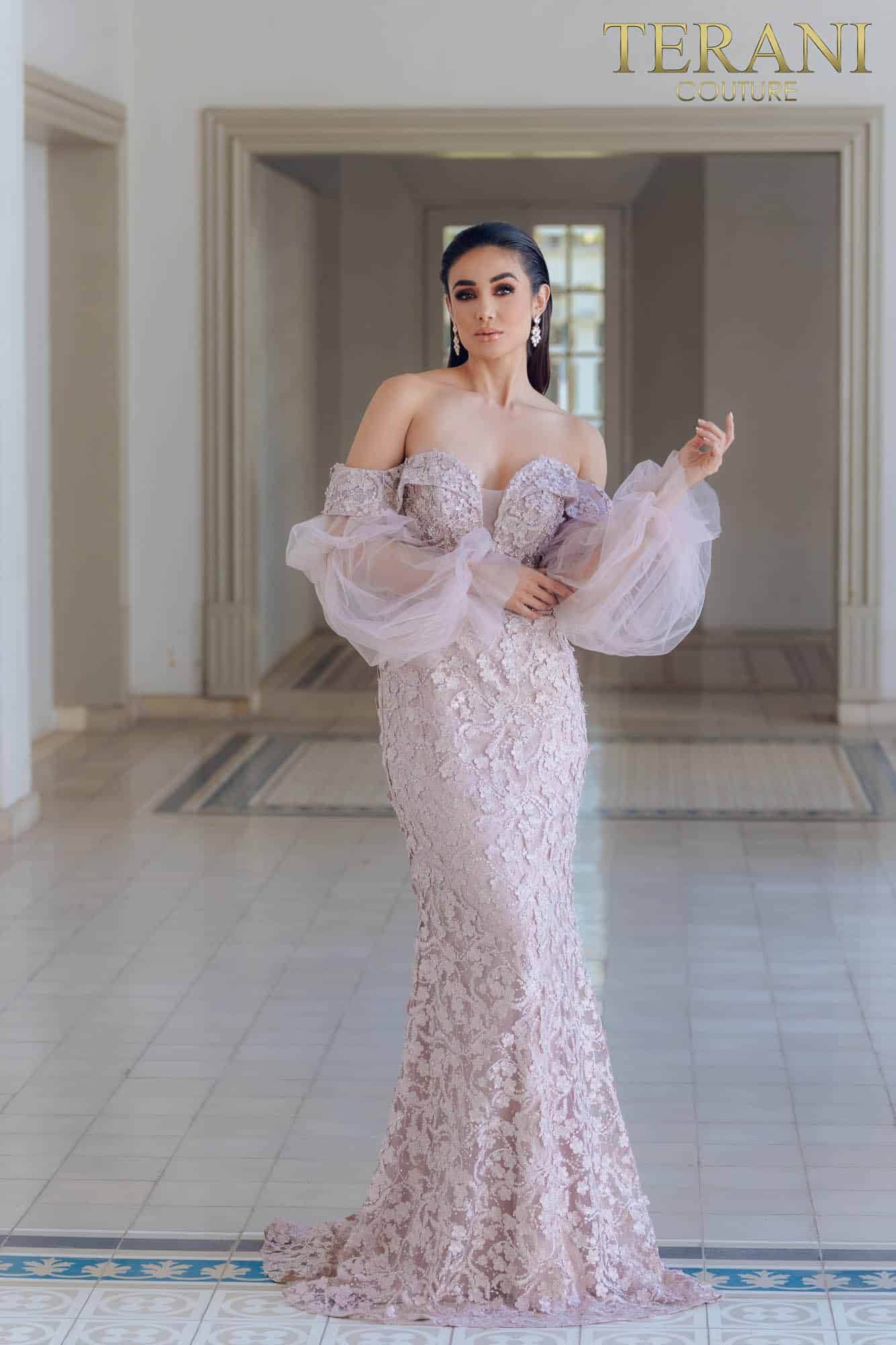 Long Evening Mermaid Lace Dress- 231E0515