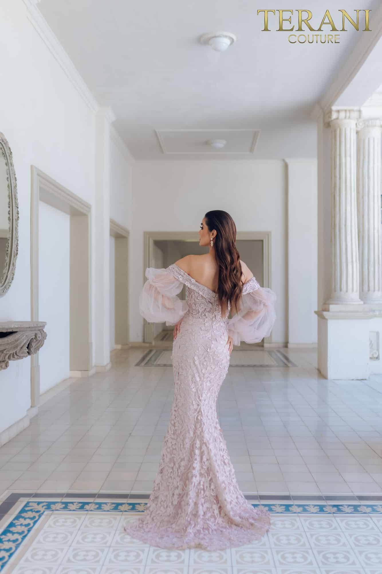 Long Evening Mermaid Lace Dress- 231E0515