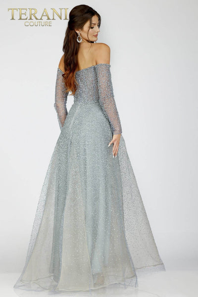 Off-Shoulder Tulle Evening Gown - 231E0519