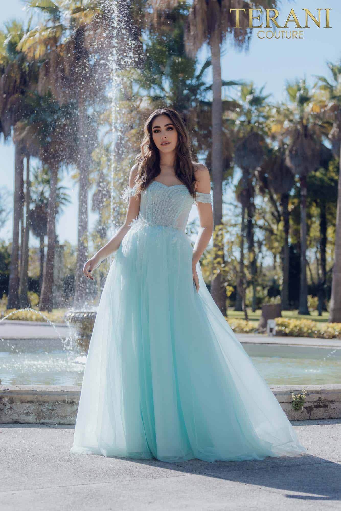 Off Shoulder Tulle Wedding Couture Gown- 231E0520