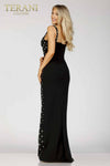 Sleeveless Geometric Beaded Evening Gown- 231E0612