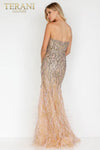 Strapless Sweetheart Beaded Bodice Feather Hem Mermaid Dress - 231GL0389
