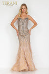 Strapless Sweetheart Beaded Bodice Feather Hem Mermaid Dress - 231GL0389