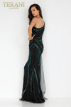 Luxury one-shoulder cape dress- 231GL0390