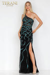 Mesh Black Green Pageant Dress - 231GL0399