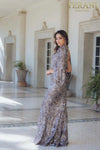 Formal Sequin Dress with Open Slit Sleeves - 231M0356