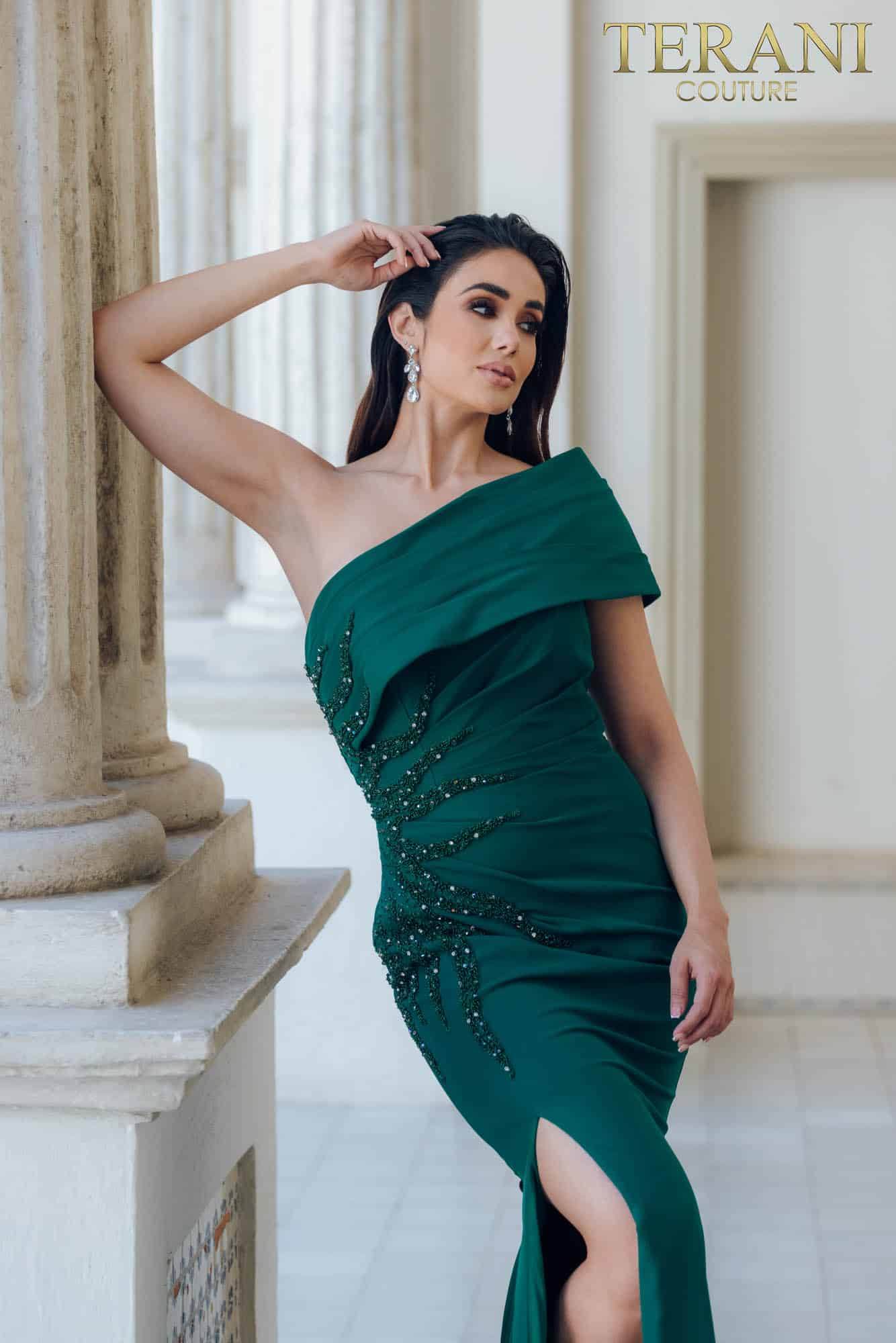 One Shoulder Long Mother of the bride Dress- 231M0473 One Shoulder Long Mother of the bride Dress- 231M0473