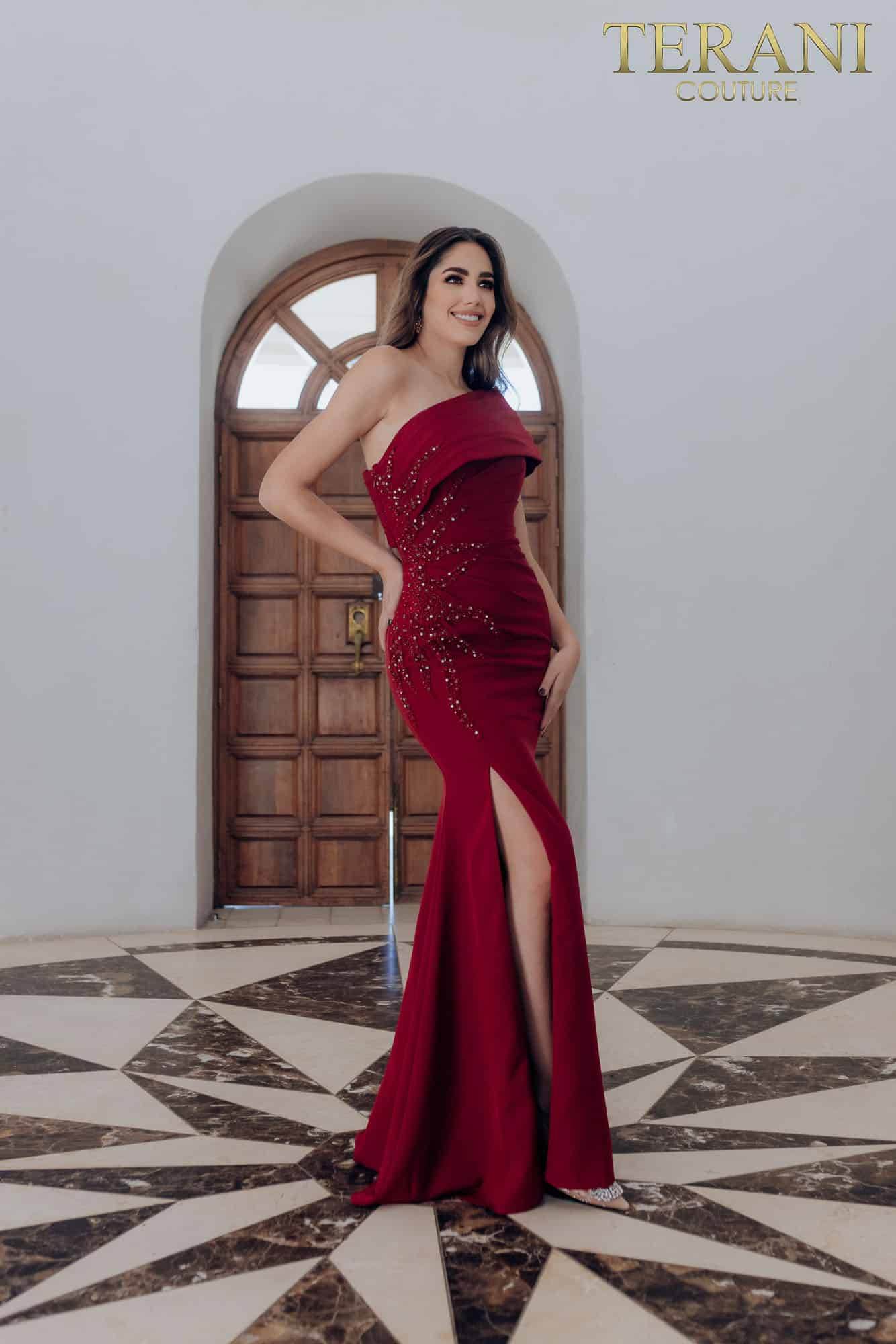 One Shoulder Long Mother of the bride Dress- 231M0473