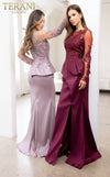 Plus Size Mother of the Bride Gown with Peplum – 231M0482
