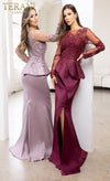 Plus Size Mother of the Bride Gown with Peplum – 231M0482