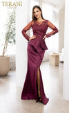 Plus Size Mother of the Bride Gown with Peplum – 231M0482