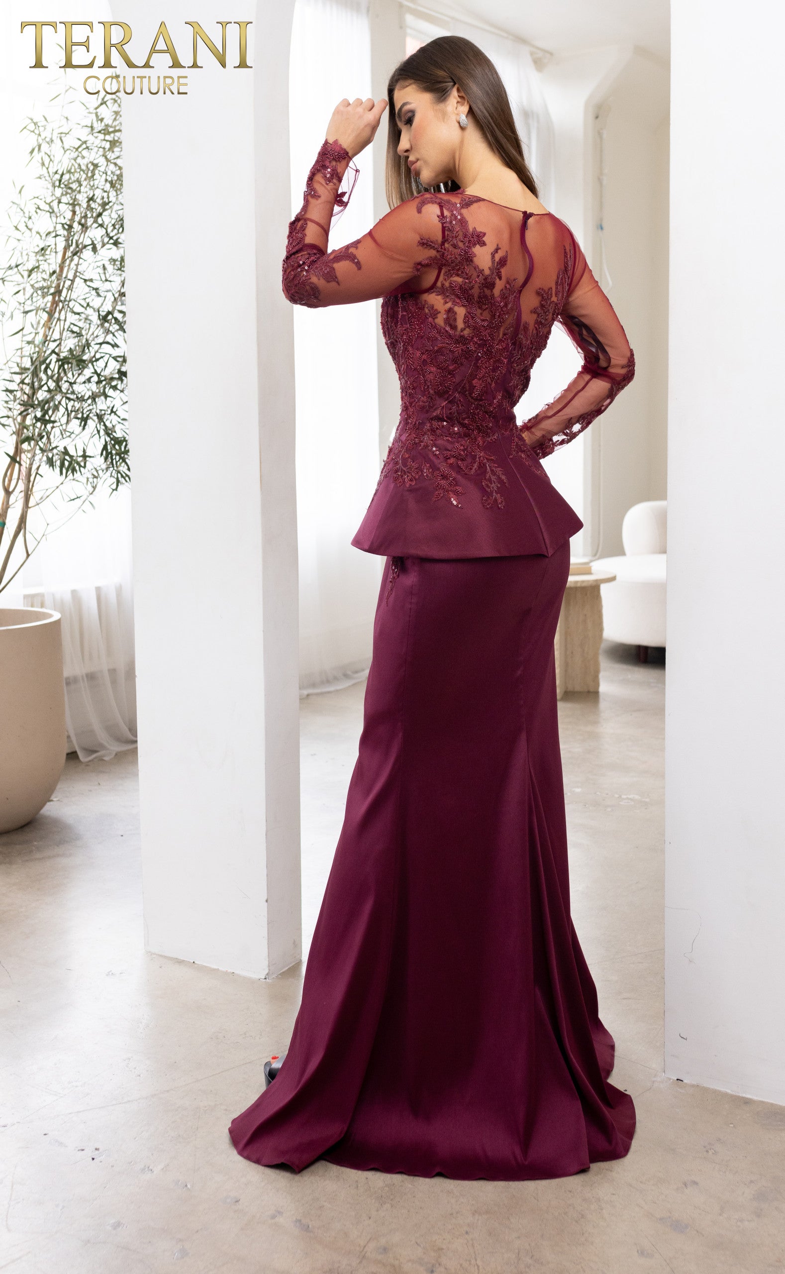 Plus Size Mother of the Bride Gown with Peplum 231M0482 Plus Size Mother of the Bride Gown with Peplum 231M0482
