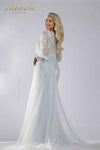 Ice Blue Dress with One Side Detachable Train - 231M0490