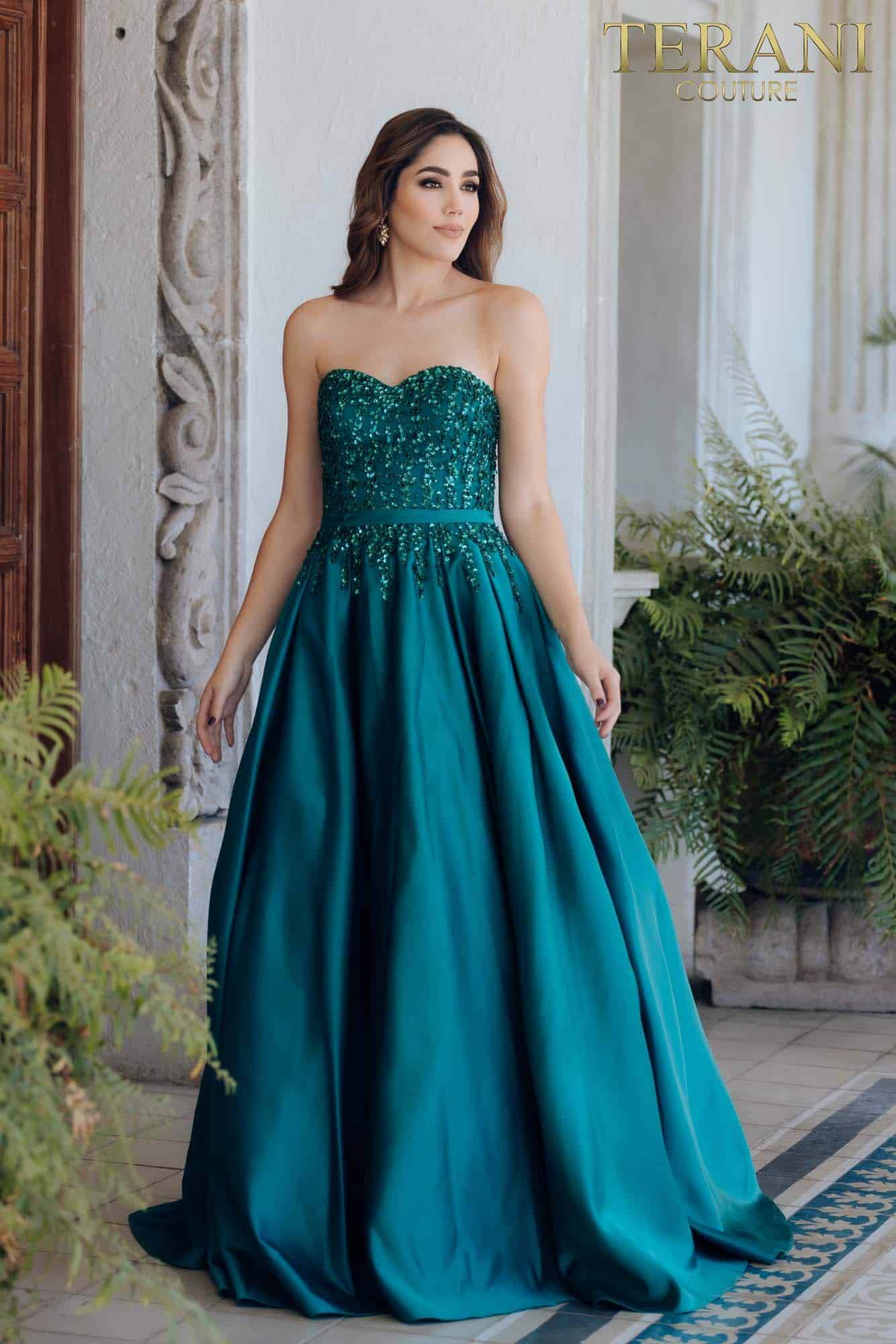 Embellished Bodice Prom Dress With Sweetheart Neckline – 231P0012