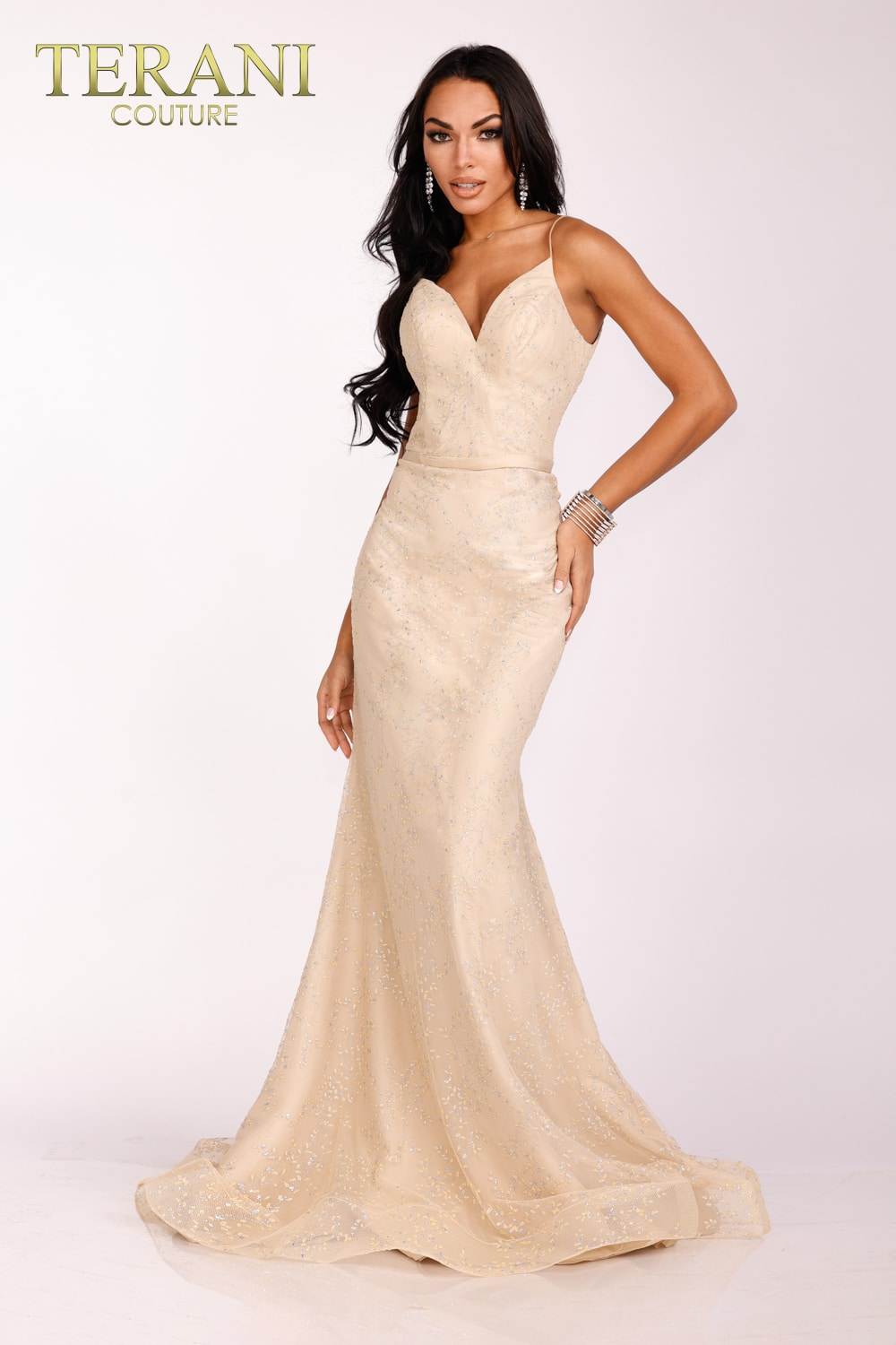 Embroidered Long Mermaid Prom Gown - 231P0038