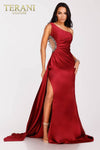 One Side bodice Ruching Long Prom Gown - 231P0047