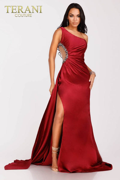 One Side bodice Ruching Long Prom Gown - 231P0047