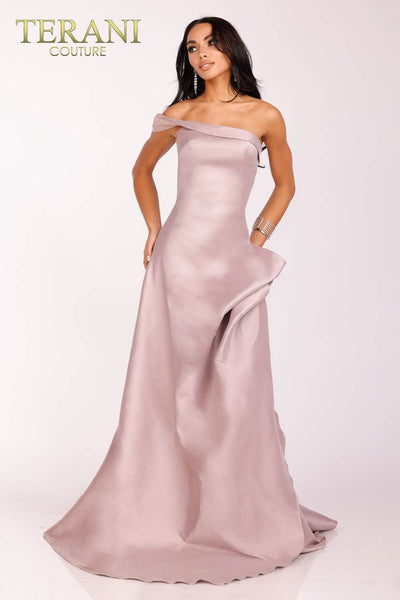One Shoulder Ruched Waist Prom Gown - 231P0049