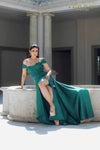 Off-Shoulder Extra Flare Prom Gown - 231P0061