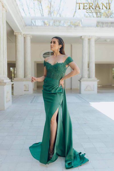 Off-Shoulder Extra Flare Prom Gown - 231P0061