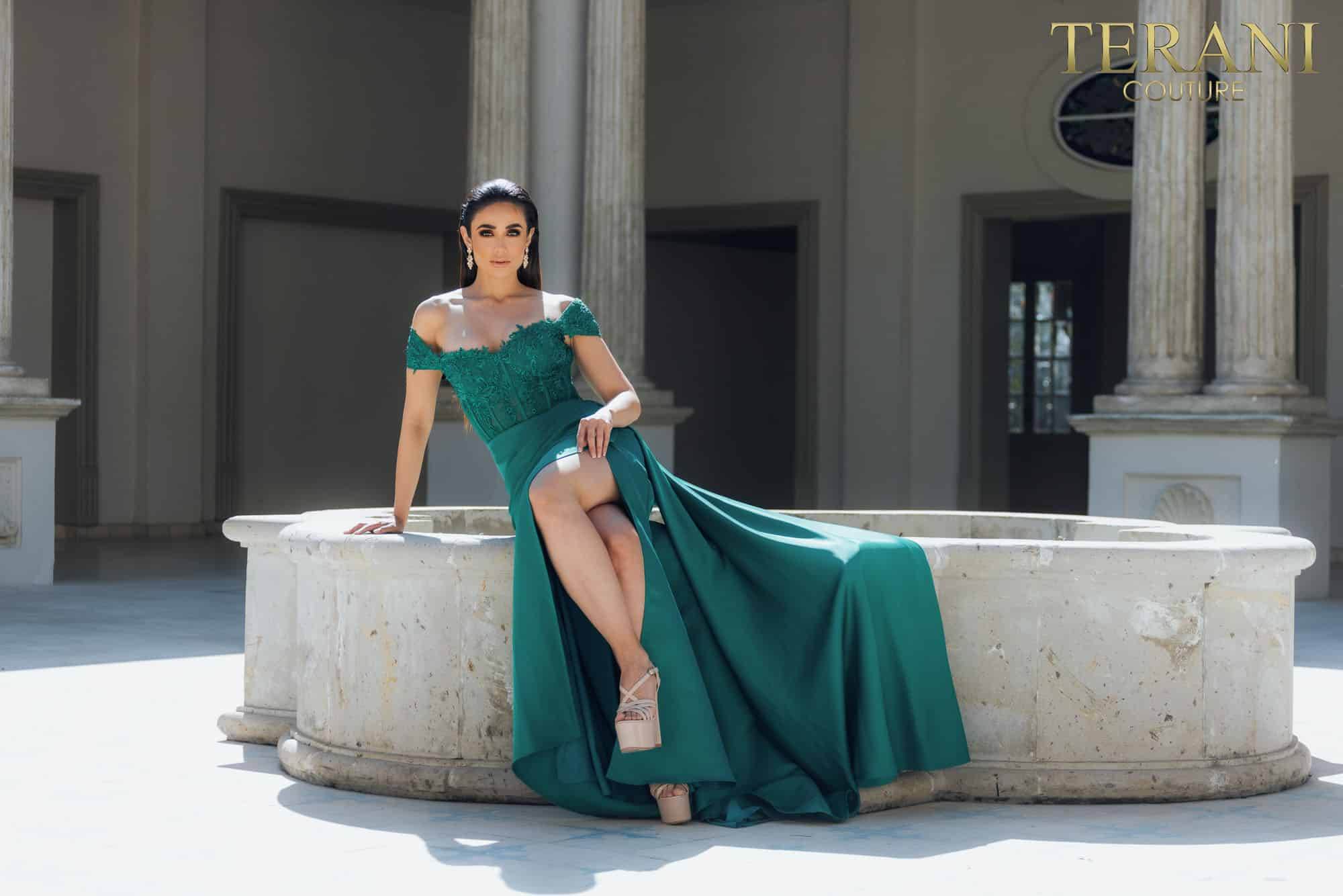 Off-Shoulder Extra Flare Prom Gown - 231P0061