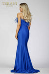 Side Slit Prom Gown with Fur on Neckline - 231P0067