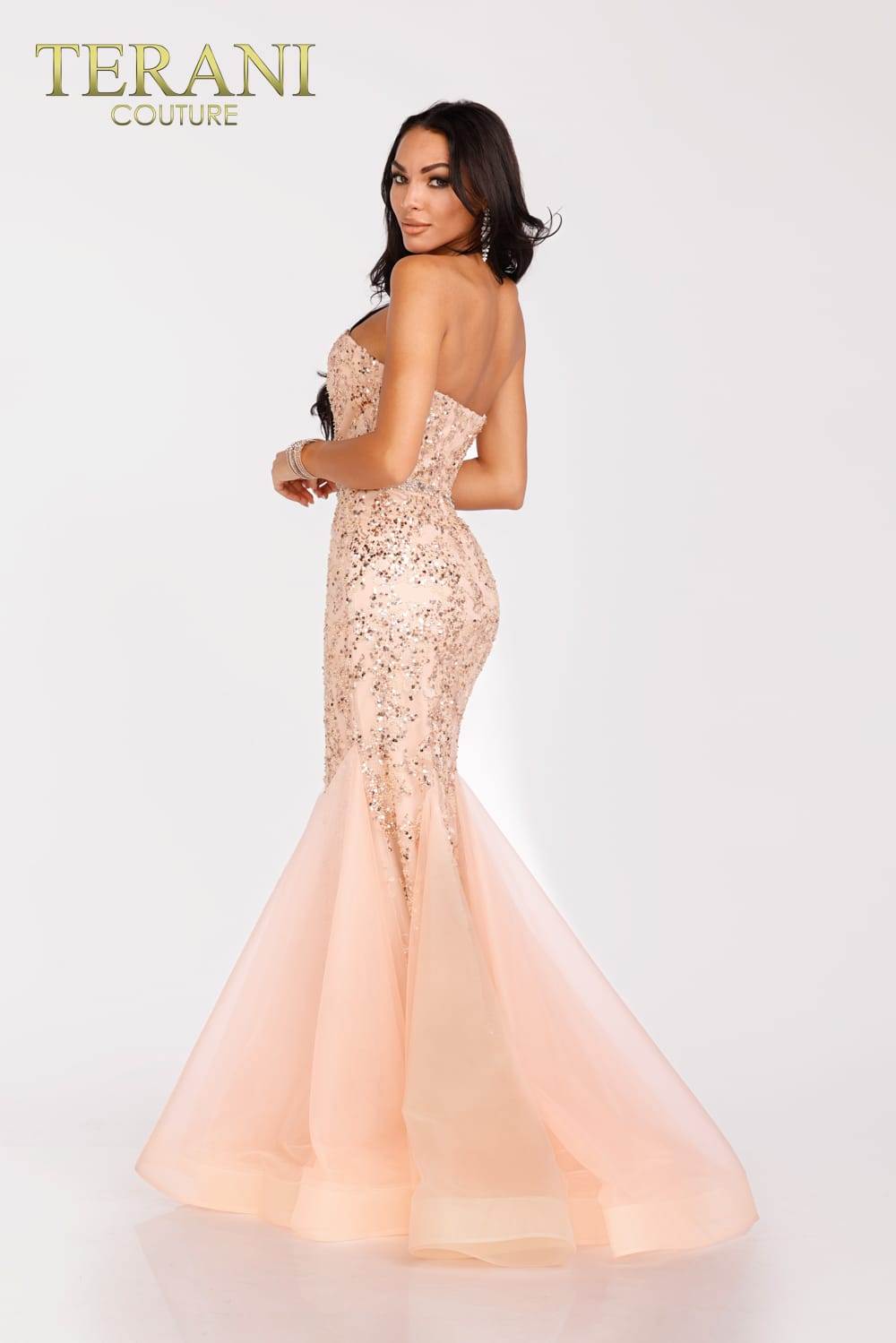 Silver Belt On Bodice Mermaid Prom Gown - 231P0106
