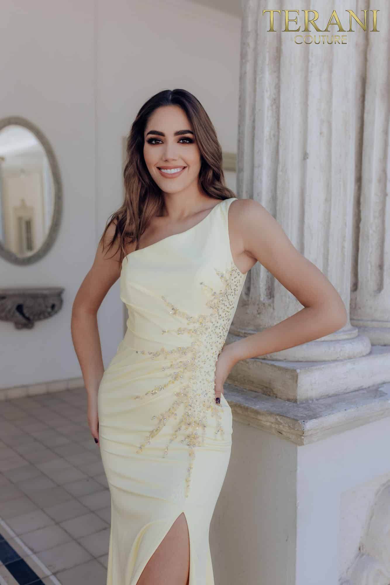 One Side Embelishment Prom Gown - 231P0136