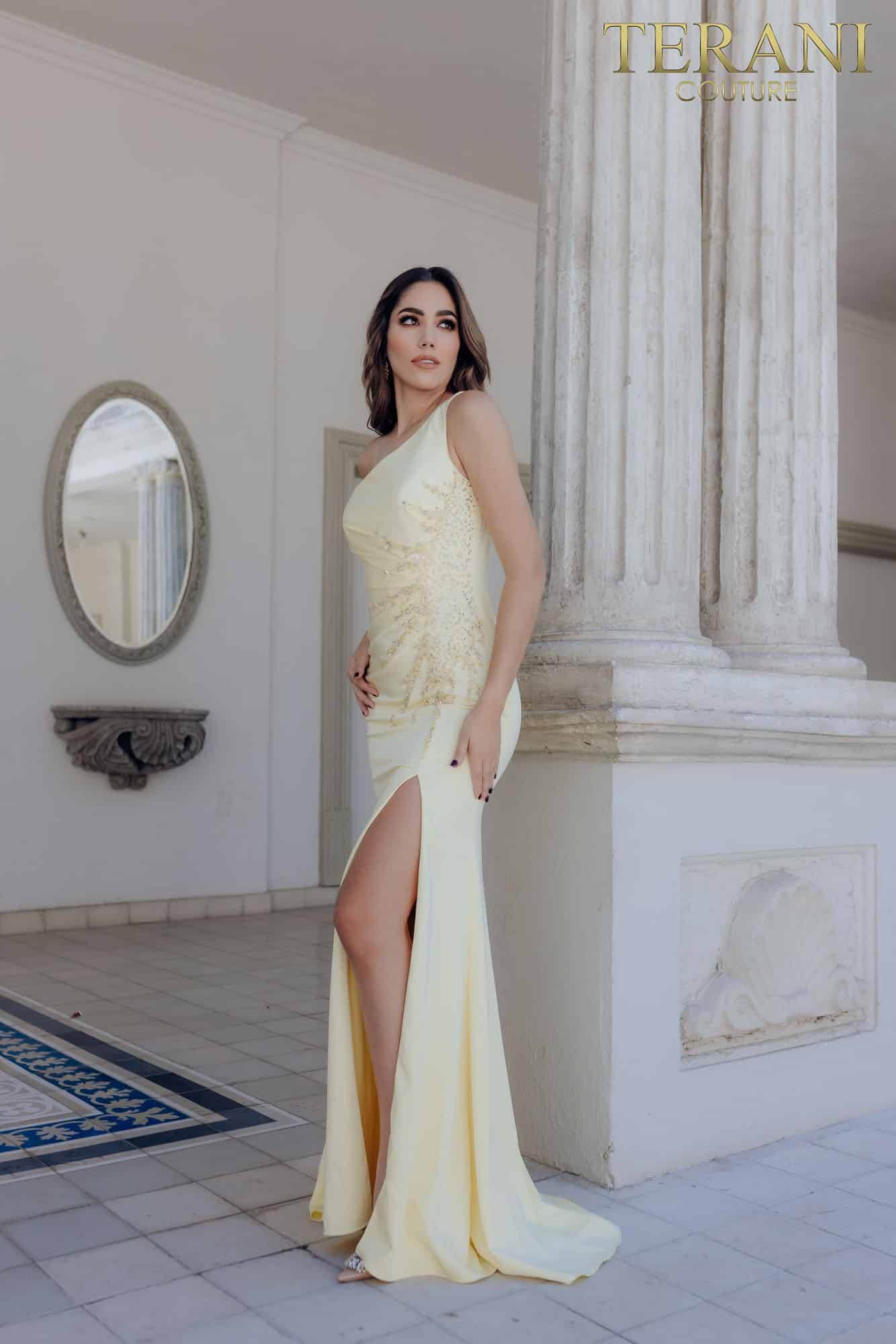 One Side Embelishment Prom Gown - 231P0136