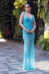 Prom Dress with Silver Embellishment - 231P0141